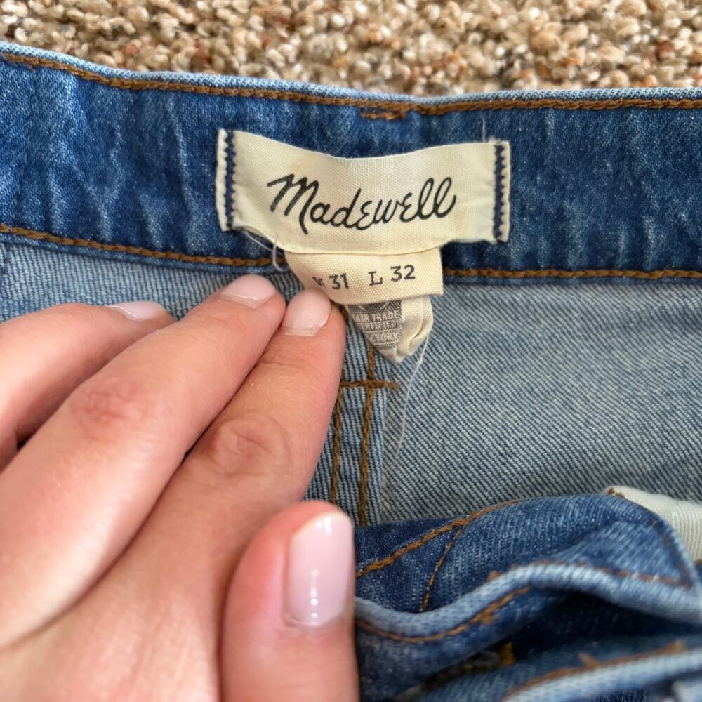 Madewell The Perfect Vintage Jean Blue High Rise Tapered Raw Hem Denim 31 - Picture 3 of 10